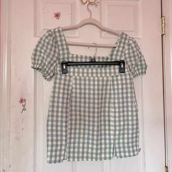 Nasty Gal 2 piece gingham set - Picture 1 of 3